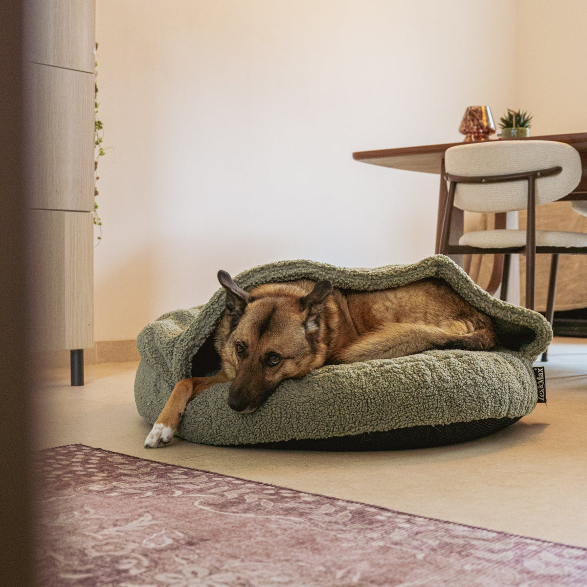 Lex&Max Hoodie - Honden- en Kattenmand - Orthopedisch - Groen - 90cm Ø